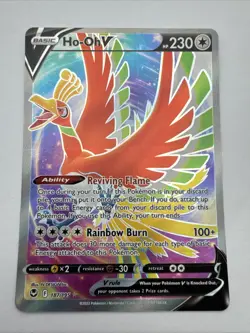 Pokemon Card Ho-Oh V 187/195 Ultra Rare Full Art Silver Tempest Near Mint - Image 1