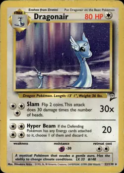 Dragonair Rare Base Set 2 022/130 Colorless Pokemon Card - Image 1