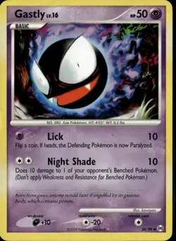 Gastly 36 Uncommon Arceus 36/99 Psychic Pokemon Card - Image 1