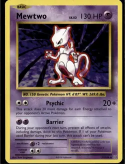 Mewtwo Rare XY Evolutions 51/108 Psychic Normal Pokemon Card - Image 1