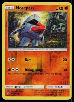 Pokemon Card Guardians Rising Nosepass 69/145 Common Reverse Holo - Image 1