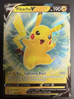 Pokemon Pikachu V SWSH198 Sword & Shield Promo Holo Pokemon Card TCG NM/M 2 - Image 1