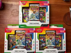 Pokemon First Partner Illustration Collection Series 1 Sealed Boxes Lot Of 3 - Image 1