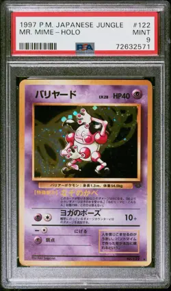 1997 POKEMON JAPANESE JPN JUNGLE #122 MR. MIME-HOLO PSA 9 MINT *MODERN CERT* - Image 1