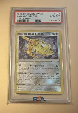 Radiant Steelix (Radiant Rare) - 124/196 - #124 - Pokemon: Lost Origin - PSA 9 - Image 1