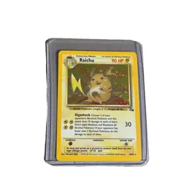 1995 Pokemon Raichu 1st Edition Holo Rare Fossil Set 14/62 90 HP Card English - Image 2