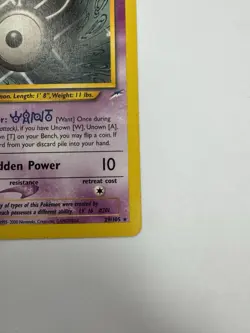 Pokemon Unown [W] 29/105 Neo Destiny Unlimited Rare Basic 40 HP English 2000 - Image 4