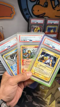 Pokemon TCG - PSA 1 Gold Star Suicune, Entei & Raikou Set - Image 1