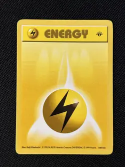 Pokemon Lightning Energy 100/102 (1st Edition) Shadowless *Near Mint* - Image 1