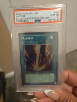 Raigeki *PSA GEM MINT 10* LOB-053 *Super Rare* 2002 * Vintage * Yugioh - Image 1