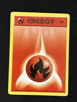 Pokemon Fire Energy 98/102 Base Set (Shadowless) *Near Mint* Never Played Card - Image 1