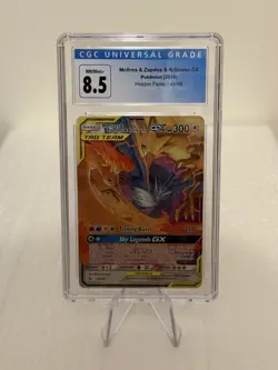2019 Pokemon SM Moltres & Zapdos Articuno Tag Team GX Holo #44/68 CGC 8.5 - Image 1