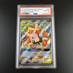 PSA 10 Mega Lopunny & Jigglypuff GX 226/236 Cosmic Eclipse Graded Pokemon Card - Image 1