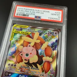 PSA 10 Mega Lopunny & Jigglypuff GX 226/236 Cosmic Eclipse Graded Pokemon Card - Image 2