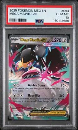 2025 POKEMON MEG EN-MEGA EVOLUTION #094 MEGA MAWILE EX PSA 10 GEM MINT FREE S&H - Image 1