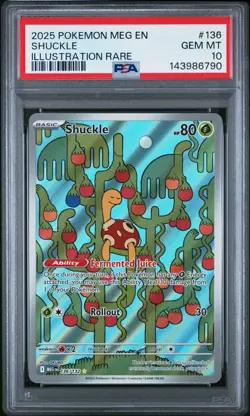 2025 POKEMON MEG EN-MEGA EVOLUTION ILLUSTRATION RARE #136 SHUCKLE PSA 10 - Image 1
