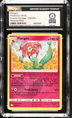 Pokemon Florges Cosmic Eclipse Reverse Holo Guinness World Record CGC AUTHENTIC - Image 1