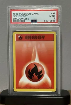 1999 POKEMON BASE SET SHADOWLESS #98 FIRE ENERGY PSA 9 - Image 1