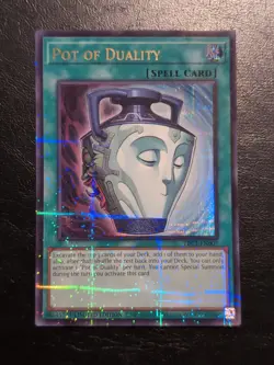 Yu-Gi-Oh! ULTRA PARALLEL RARE HOLO CARD POT OF DUALITY TBC1-EN007 NM - Image 1
