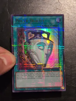 Yu-Gi-Oh! ULTRA PARALLEL RARE HOLO CARD POT OF DUALITY TBC1-EN007 NM - Image 3