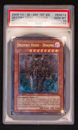 2006 Yugioh: Destiny Hero - Dogma Ultimate Rare POTD-EN014 PSA 10 - Image 1