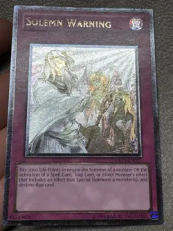 Solemn Warning (UTR) DREV-EN077 Duelist Revolution Unlimited Ultimate Rare - Image 2