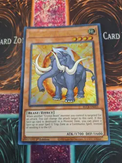 Yugioh Crystal Beast Amber Mammoth BLCR-EN051 Ultra Rare 1st Edition Near Mint - Image 1