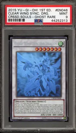 Yu-Gi-Oh! Clear Wing Synchro Dragon 1st Edition Ghost Rare CROS-EN046 PSA 9 Mint - Image 1