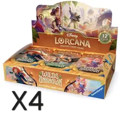Disney Lorcana Wilds Unknown Play Booster Box Case Of 4 Kid Icarus Live Now! - Image 1