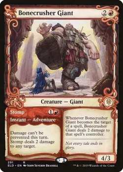 Magic The Gathering MTG BONECRUSHER GIANT SHOWCASE Throne of Eldraine NM - Image 1