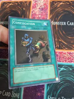 Yugioh Confiscation MRL-038 Super Rare 1st Edition Moderately Played - Image 2