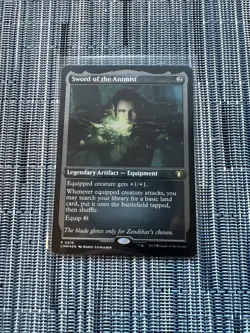 Sword of the Animist - ETCHED FOIL - PACK FRESH - Commander Masters - MTG - Image 1