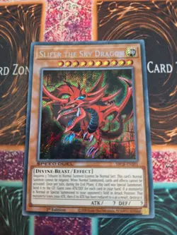 Yugioh Slifer the Sky Dragon SBCB-EN201 Secret Rare 1st Edition Near Mint - Image 1