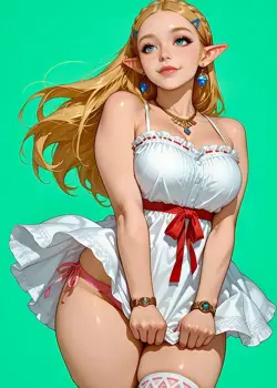 Zelda Sexy Dress Rainbow Holo Full Art Waifu Pokemon Card - Image 1