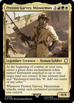 ~ Preston Garvey, Minuteman (Surge Foil) ~ NM Foil ~ UB: Fallout ~ MTG ~ - Image 1