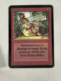 MTG Earthbind- DAMAGED -Alpha Magic the Gathering Card #145 - Image 1