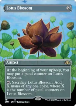 MTG Lotus Blossom - Foil - Borderless, Dominaria Remastered, Lightly Played, Eng - Image 1