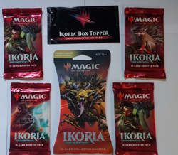 mtg Ikoria Lair of Behemoths lot - 1x BOX TOPPER 1x Colletor + 4x booster packs - Image 1