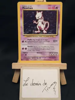 Carte pokemon - Mewtwo 10/102 Holo - Etat : bon etat - Wizards Set De Base - Image 1