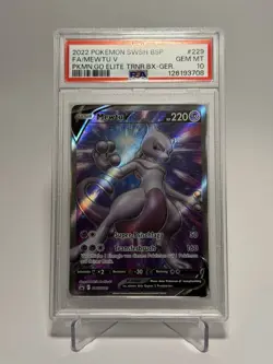 Pokemon (PSA 10) Mewtu V SWSH 229 Promo Deutsch Mewtwo GO ETB vgl. BGS CGC - Image 1