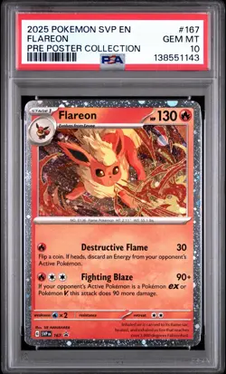 Pokemon Prismatic Evolutions Flareon #167 Poster Collection Promo - PSA 10 - Image 1
