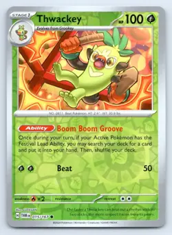 Pokemon Thwackey SV06: Twilight Masquerade TWM Reverse Holo 015/167 NM - Image 1