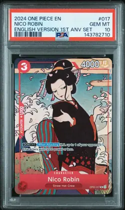 2024 One Piece English Version 1st Anniversary #017 Nico Robin PSA 10 GEM MINT - Image 1