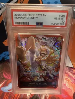 One Piece CCG PSA 10 Monkey.D.Luffy ST 21-001 - Image 1
