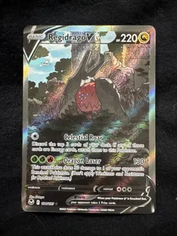 Pokemon Regidrago v TCG Sword & Shield Silver Tempest Card 184/195 NM - Image 1