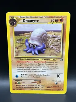 Omanyte 60/75 - Pokemon Neo Discovery Unlimited Card - MP - Image 1