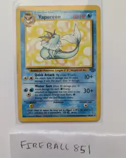 Vaporeon 28/64 - Jungle - Non-Holo Rare WOTC Pokemon Card - MP - HP - Image 1