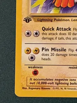 Jolteon Pokemon Card 20/64 Jungle 1st Edition 70 HP Rare Regular Wizards 1999 - Image 3