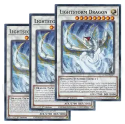 Yugioh - Lightstorm Dragon x 3 - 1st Edition NM - Plus Free Holo Card - Image 1