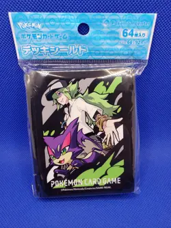 Pokemon Center Japan N＆ Purrloin Card Sleeves 64 Count Deck Shield New - Image 1